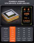 Mini PC Acemagic S1 avec écran LCD 1.9" - Intel 12th N95, 16Go RAM, SSD 512Go, 2x RJ45, 2x HDMI, WiFi 5 & BT 4.2, W11 + Hub 8-en-1 offert