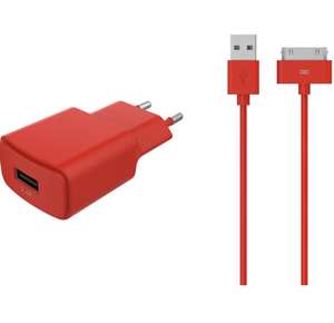 Chargeur secteur EssentielB USB 2,4A + Cable 30 broches