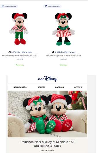Disney Store Peluche moyenne Mickey