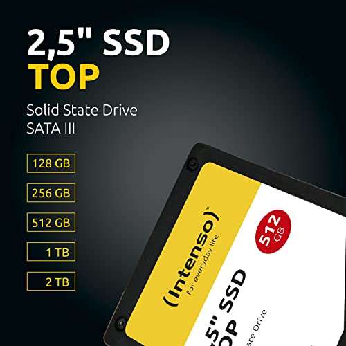 SSD Interne 2.5" Intenso Top - 1 To, SATA III, 3D NAND, Cache SLC