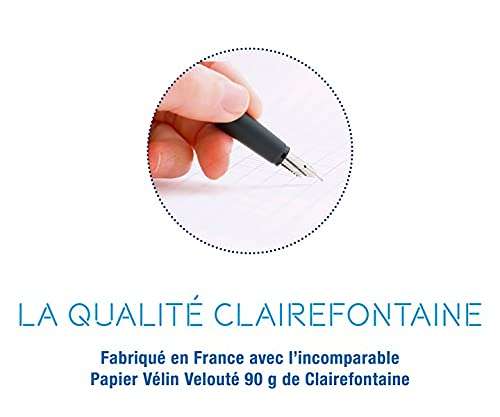 Lot de 5 cahiers Clairefontaine Mimesys Bleu 323741C - 17 x 22 cm, 96 pages Grands Carreaux, papier blanc 90 g