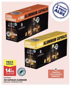 Paquet de 100 capsules Nespresso Café Royal en aluminium