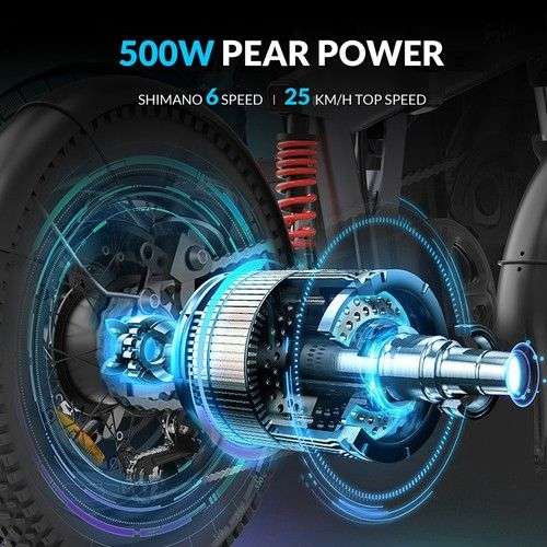 Vélo électrique 5TH WHEEL Thunder 1FT, 250 W, 48 V 10,4 Ah, pneus 20 x 4,0", maxi 25 km/h, autonomie 80 km, 6 vitesses, freins à disque
