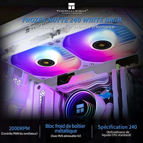 Watercooling AIO CPU Thermalright Frozen Notte 240 White ARGB (Vendeur Tiers)
