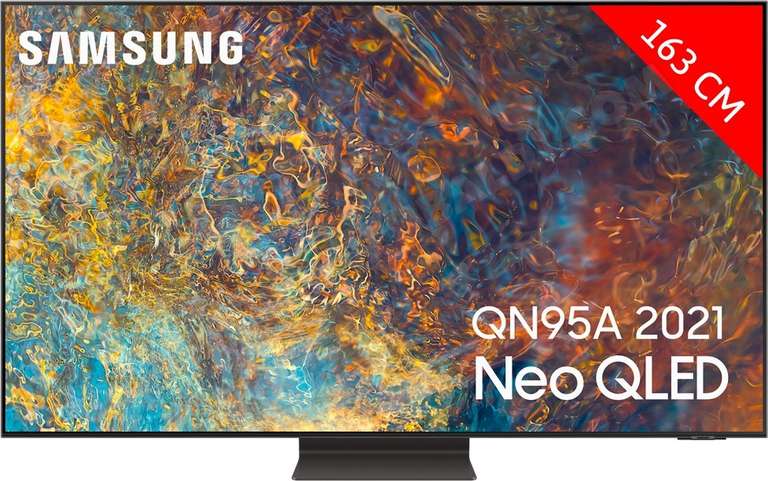TV 65" Samsung Neo QE65QN95A - 4K UHD, HDR 2000, 100 Hz, QLED, Smart TV (via ODR de 365€)
