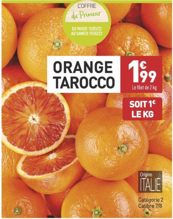 Filet d'oranges Tarocco - 2 kg (Origine Italie)
