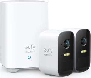 Pack eufy Security : 2 Caméras de surveillance WiFi eufyCam 2C + Base (Autonomie 180 jours, 1080p, IP67, Vision Nocturne) - Vendeur tiers
