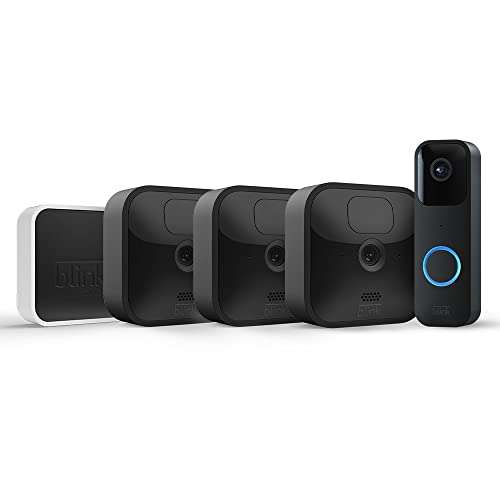 [Prime] Kit Blink Outdoor - 3 caméras de surveillance HD + Blink Video Doorbell + Blink Sync Module 2