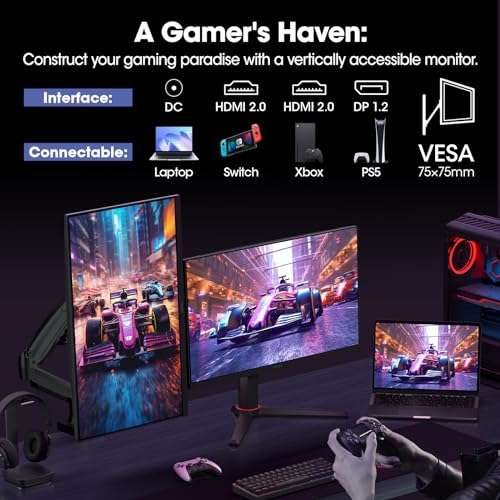 Écran PC Gamer 24.5" Koorui - 165Hz, QHD(2560 x 1440), IPS, 1ms, Adaptive Sync, 100% sRGB, Hauteur Réglable (Vendeur Tiers)