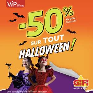 [Clients VIP]50% offerts en bon d'achat sur le rayon Halloween