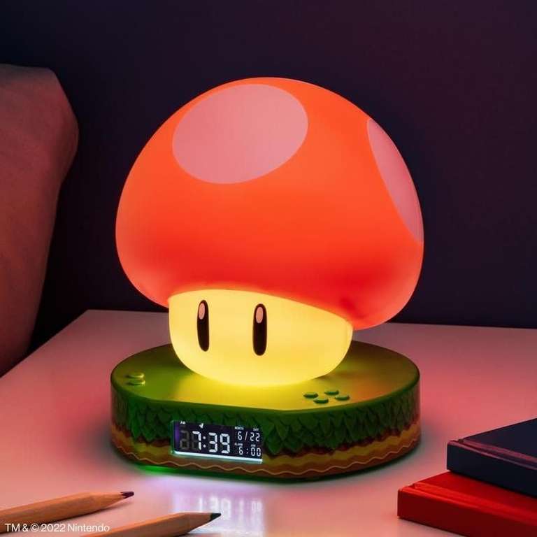 Réveil Numérique Paladone Super Mushroom à Son Power Up - Produit sous Licence Officielle Nintendo