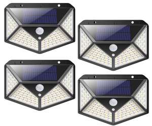 Lot de 4 Lampes solaires d'extérieur 100 LED avec détecteur de mouvement (vendeur tiers)