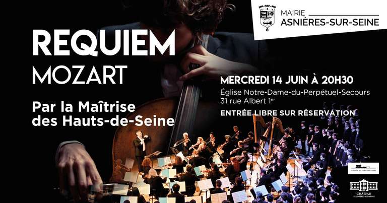 Places gratuites pour 'Le Requiem de Mozart' par la Maîtrise des Hauts-de-Seine (sur réservation) - Asnières-sur-Seine (92)