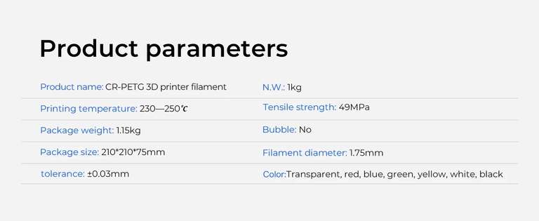 Filament PETG blanc Creality