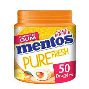 Lot de 8 boîtes de 50 dragées Chewing-Gum Mentos Pure Fresh Tropical