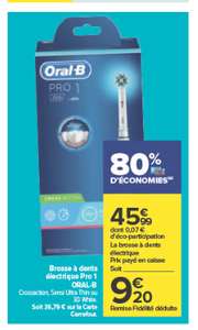 Brosse à dents électrique Oral-B Pro 1 - différentes variétés (via 36,79€ sur carte de fidélité et ODR 18,39€)