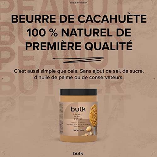 Pot de beurre de Cacahuète Bulk - Croustillant ou Doux (1 kg)