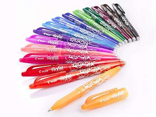 Pochette de 12 stylos effaçables Pilot Frixion Ball - 12 couleurs différentes, pointes moyennes M