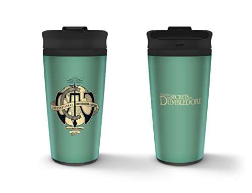 Mug de voyage The Secrets of Dumbledore - 450ml, métal, haute qualité (Amazon UK)