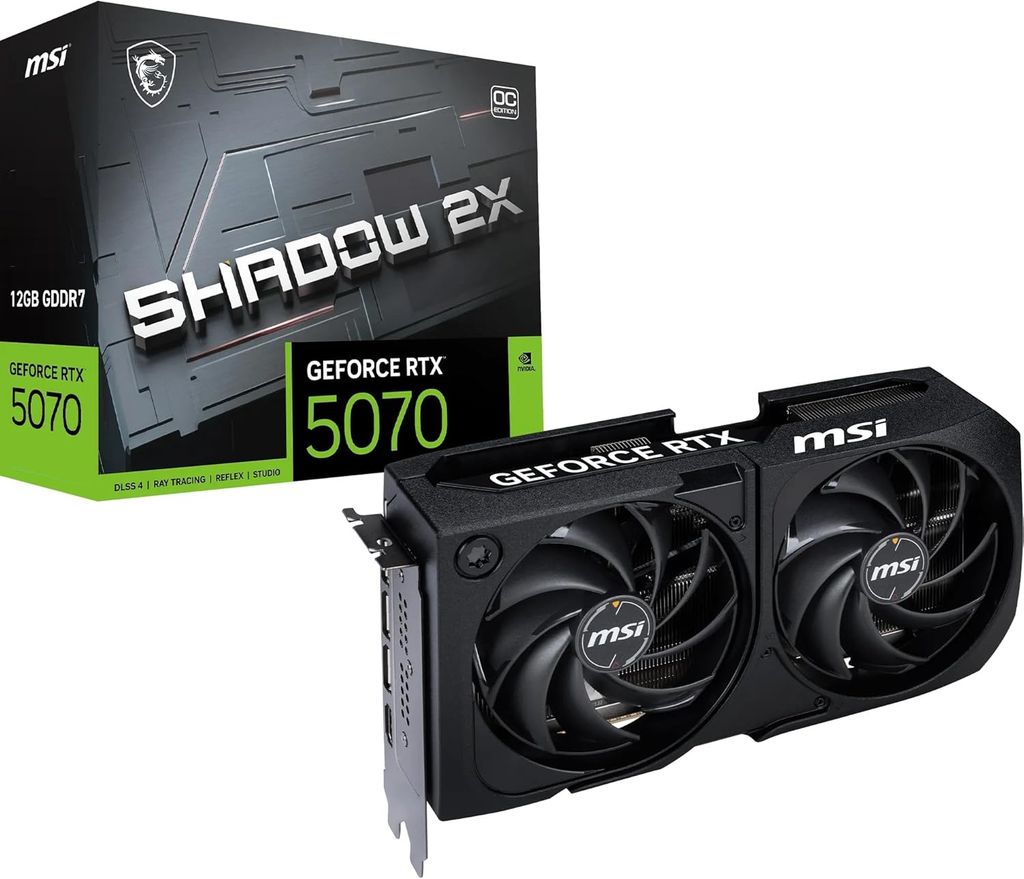 Carte Graphique MSI GeForce RTX 5070 Shadow 2X OC 12 Go - avec 007 First Light (Dématérialisé - Steam) & 40€ de crédit Steam
