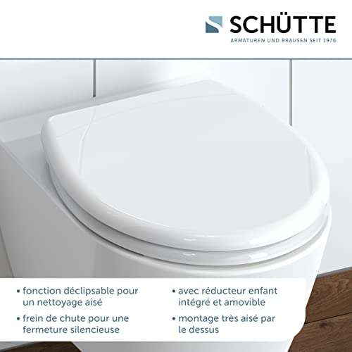Abattant WC en Duroplast avec système d'abaissement automatique Schutte 82940