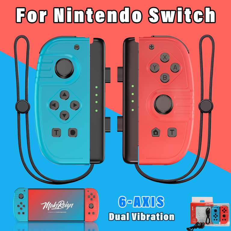 Manette de jeu Joy-Con Powtree pour Nintendo Switch (Via l'application)