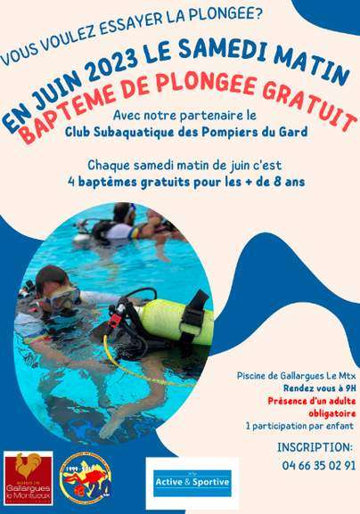 Baptêmes de plongée gratuits sur réservation - Gallargues le Montueux (30)