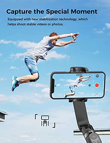 Stabilisateur Smartphone QIMIC - Bluetooth, Perche à Selfie avec Trépied, Batterie 920 mAh pour IOS et Androïd (Vendeur Tiers)