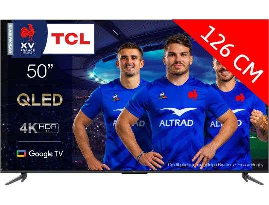 TV 50" QLED TCL 50QLED770 (2023) - 4K UHD, HDR10+, Dolby Atmos (Via ODR de 100€)