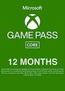 Xbox Game Pass Core 12 Mois, Xbox Live Key, India