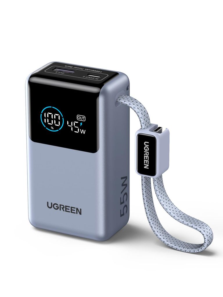 Batterie externe UGREEN Nexode Pro 55W - 10000mAh, Câble USB-C Intégré, 2 Ports (Vendeur Tiers)