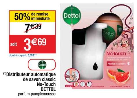 Distributeur de savon automatique au pamplemousse Dettol No-touch