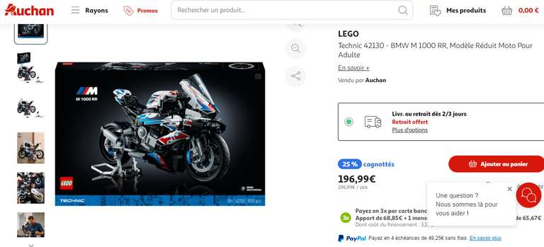 LEGO Technic 42130 - BMW-M 1000 RR (49,24€ via cagnotte)