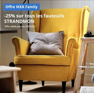 [Ikea Family] 25% de réduction sur les fauteuils et repose-pieds Strandmon