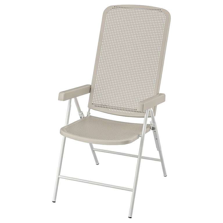 Chaise de jardin Torparö - dossier réglable, blanc/beige