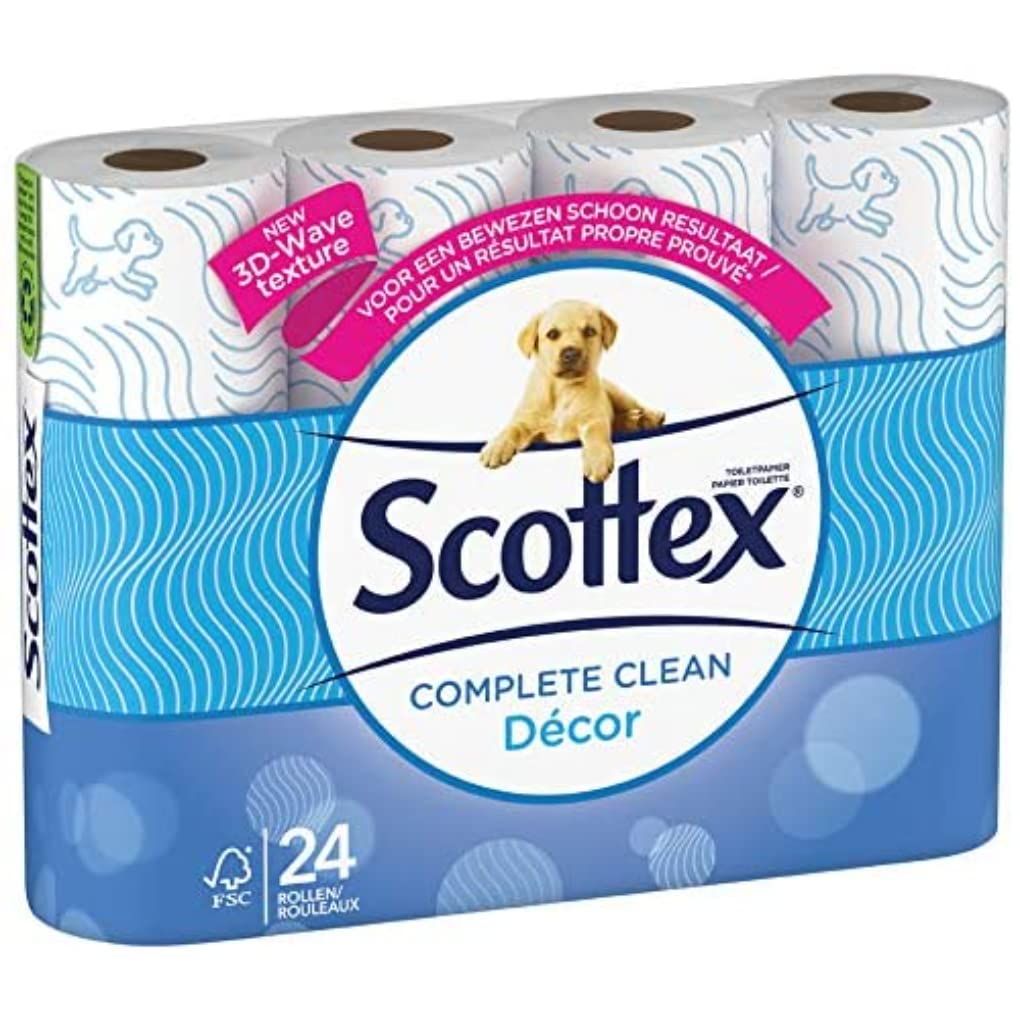 Papier Toilette 2 plisScottex Classic Décor (24 rouleaux) - Via prévoyez et économisez