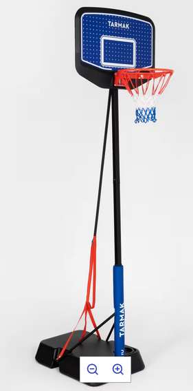 Panier de basket sur pied K900 - pour Enfants, Réglable 1,60m à 2,20m, Ring flexible pour Dunk, Bleu Noir