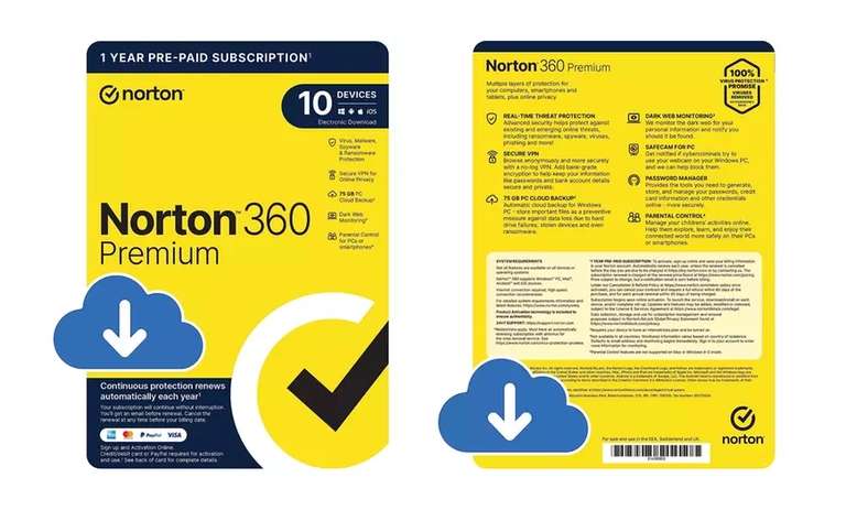 Norton 360 Premium 10 appareils pour 1 an