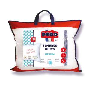 Oreiller confort médium Dodo Tendres Nuits - en polyester anti punaises, 50x70 cm