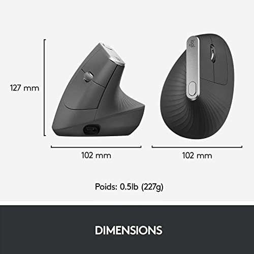 Souris sans-fil ergonomique Logitech MX Vertical - noir