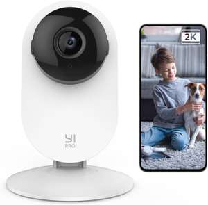 Caméra de surveillance YI Pro 2K - Détection de mouvements, Vision nocturne, Stockage Cloud et SD, Compatible Alexa et Google Assistant