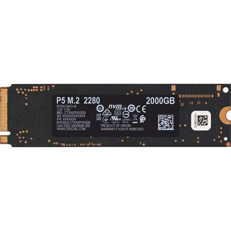 SSD interne M.2 NVMe 3.0 Crucial P5 - 2 To (vendeur tiers)