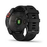 Montres GPS multisports connectée Garmin fenix 7X, Solar - Gray avec bracelet noir, Boitier 51 mm