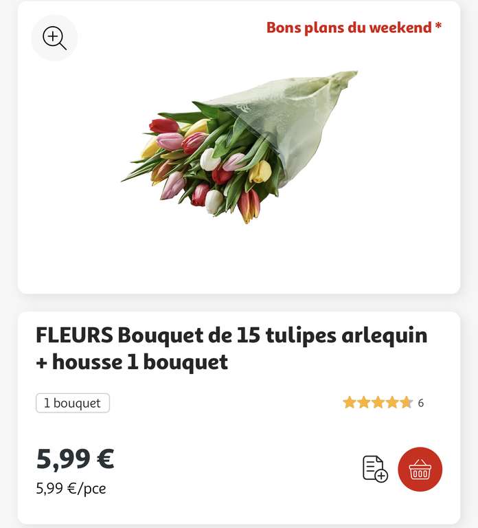 Bouquet de 15 tulipes + housse à bouquet - Drive Auchan Poitiers Sud (86)