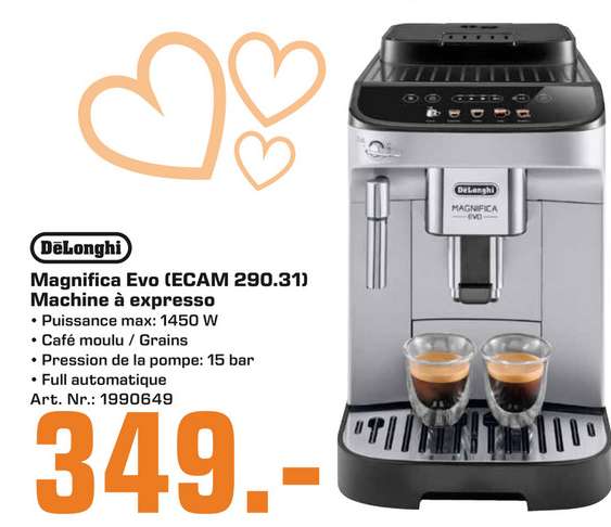 Machine Expresso avec broyeur Delonghi Magnifica EVO (Frontaliers Luxembourg)