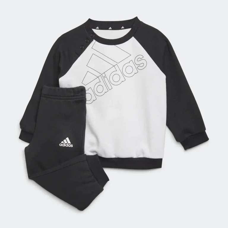 Ensemble adidas Essentials pour bébé - Blanc/Noir, Tailles du 9/12 mois au 3/4 ans