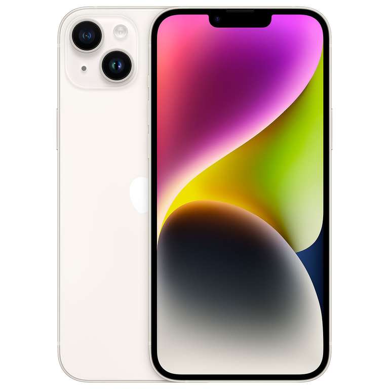 Smartphone 6.7" Apple iPhone 14 Plus 5G - 128 Go (Blanc, Mauve ou Jaune)