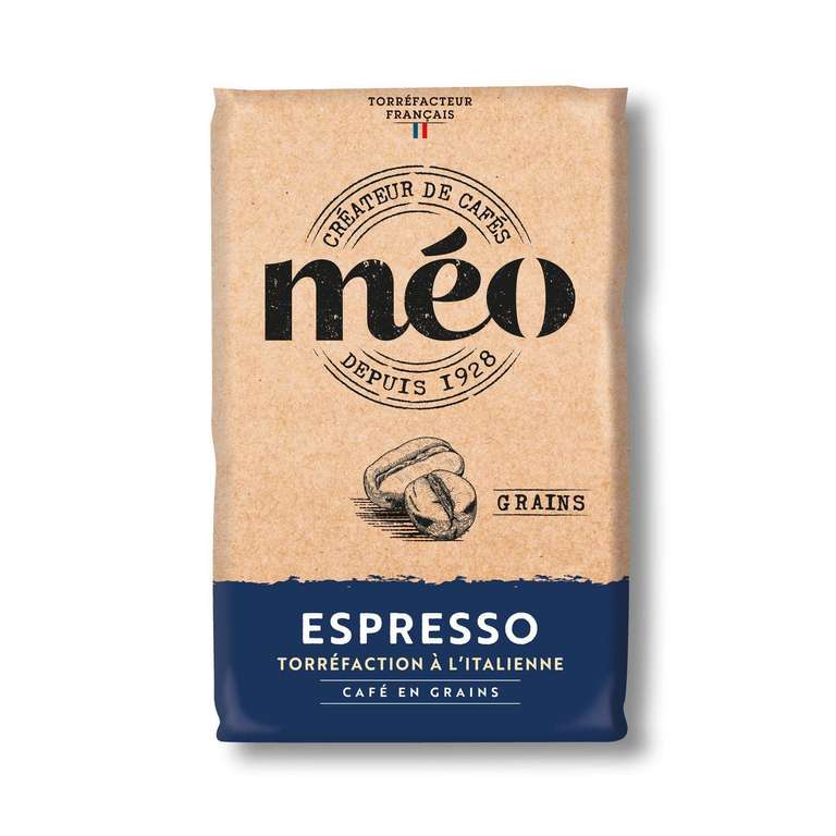 2 paquets de Café en grain Méo expresso - 2x1kg