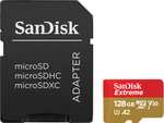 Carte Mémoire MicroSDXC SanDisk 128 Go + Adaptateur SD - Performances Applicatives A2 Jusqu'à 190 Mo/s, Classe 10, U3, V30