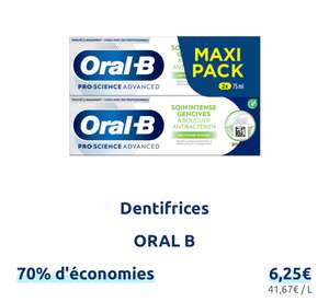 Dentifrice Oral B Pro Science Advanced (via 4.38€ fidélité)